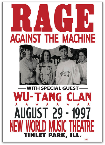 Affiche du concert de Rage Against The Machine (Tinley Park 1997