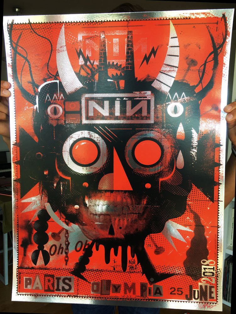 Nine Inch Nails (Paris 2018) Foil Variant, Niark1 - French Paper Art Club